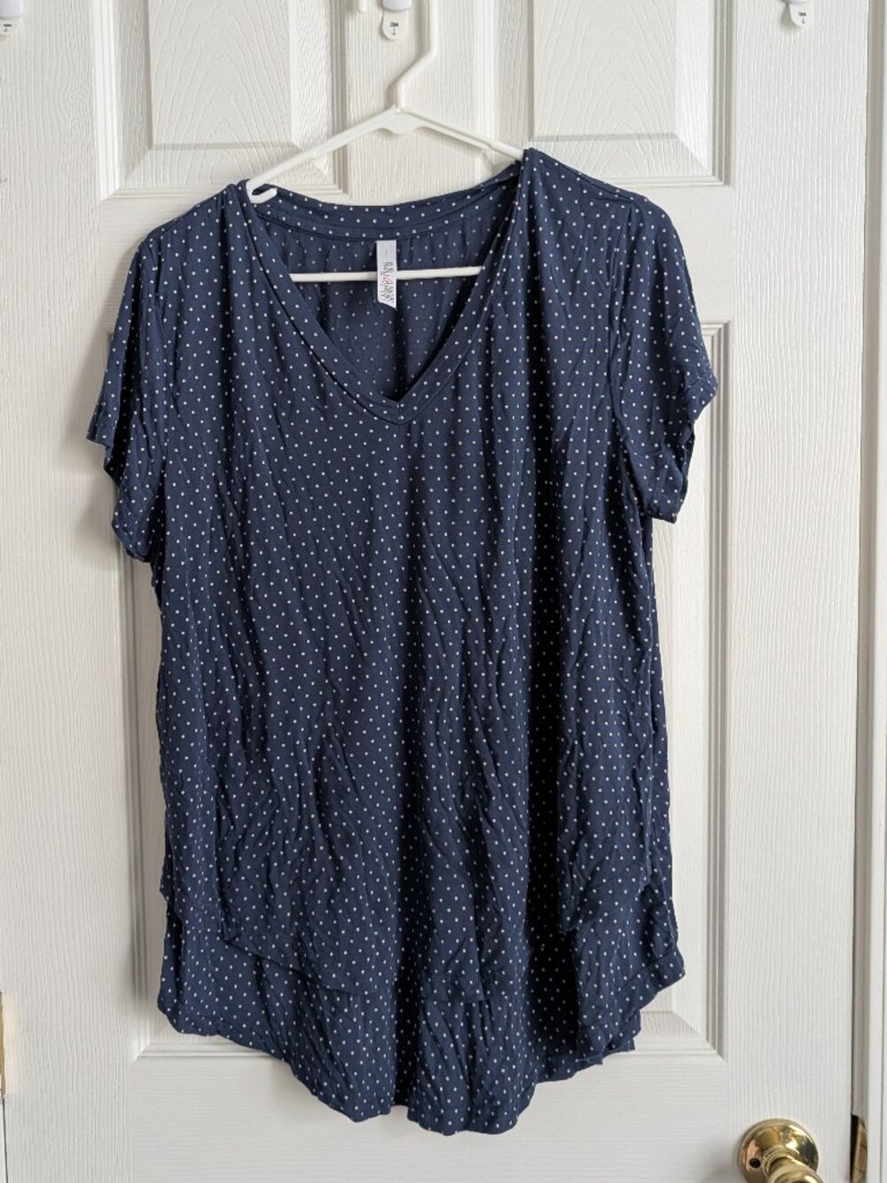 Latched Mama - Blue Polka Dot Shirt